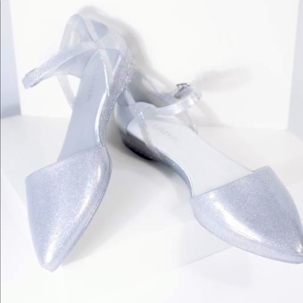 COPY - Silver Sparkly Jelly Pointed Toe d’Orsay Flat